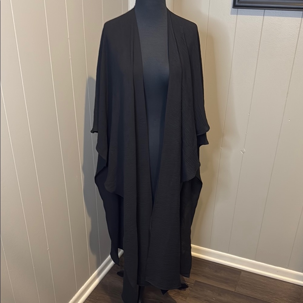 B1 Franne Golde One Size Oversized Long Black Shawl